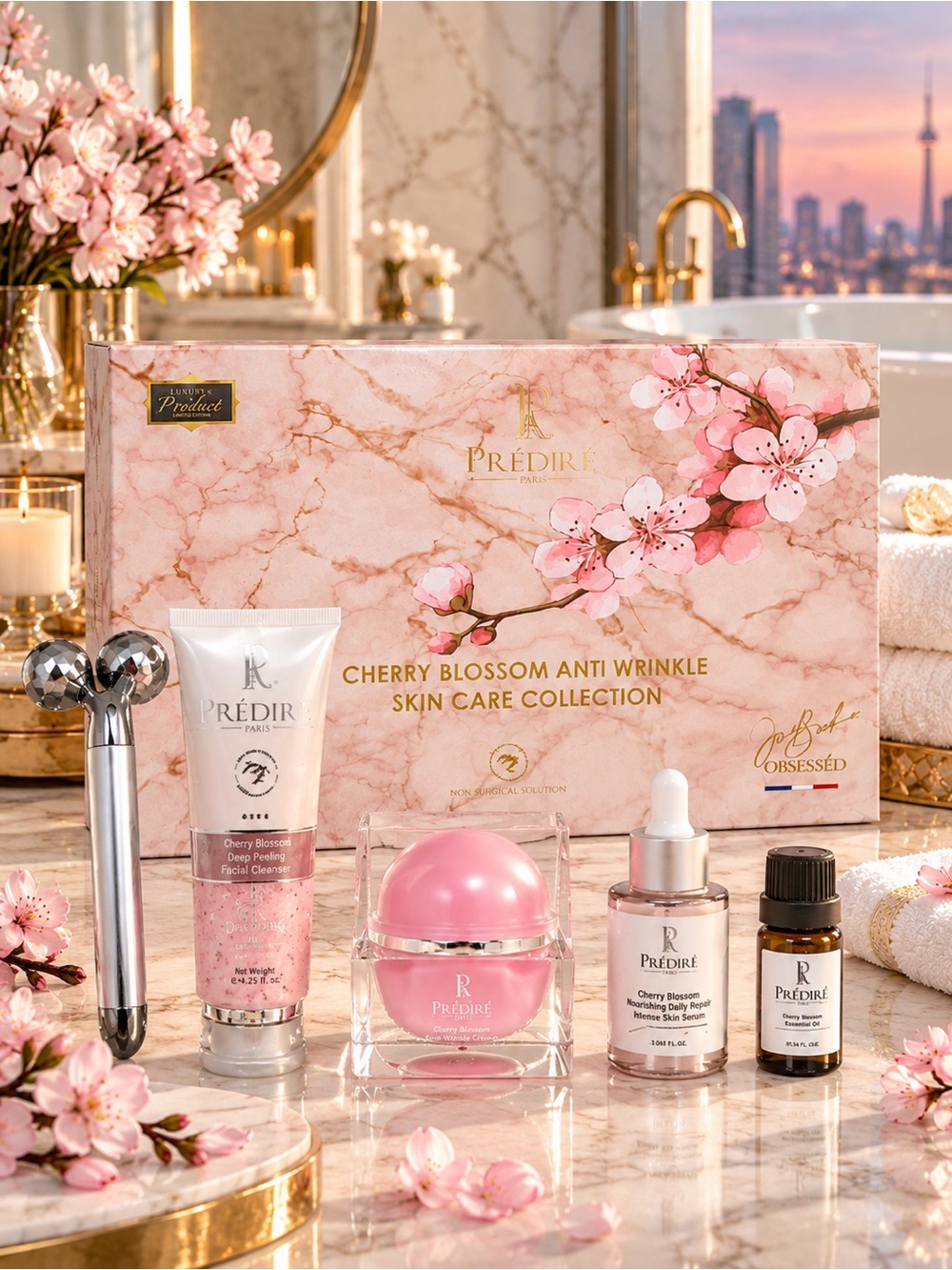Prédiré Paris Cherry Blossom Anti-Wrinkle Skincare Collection NEW Sealed